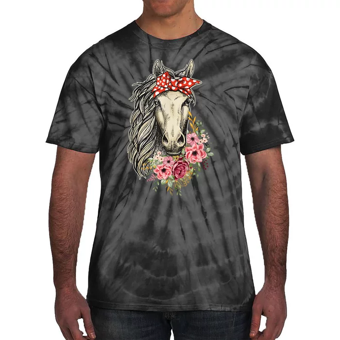 Horse Bandana Horses Animal Horseman Horseback Equestrian Tie-Dye T-Shirt