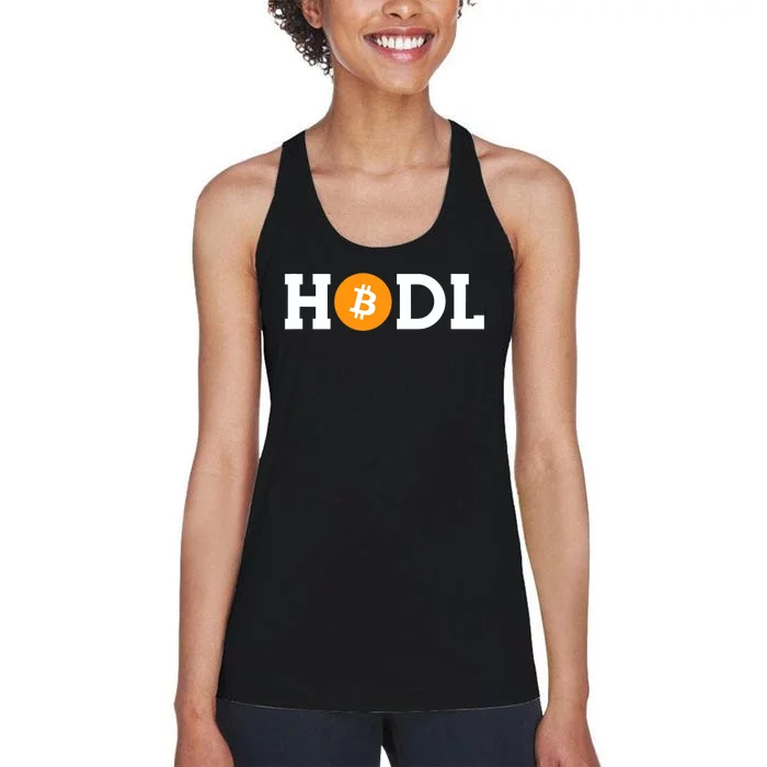 Hodl Bitcoin Hodl Hold Btc Coin Crypto Trader Freedom Gift Women's Racerback Tank