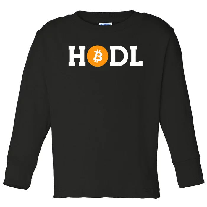 Hodl Bitcoin Hodl Hold Btc Coin Crypto Trader Freedom Gift Toddler Long Sleeve Shirt