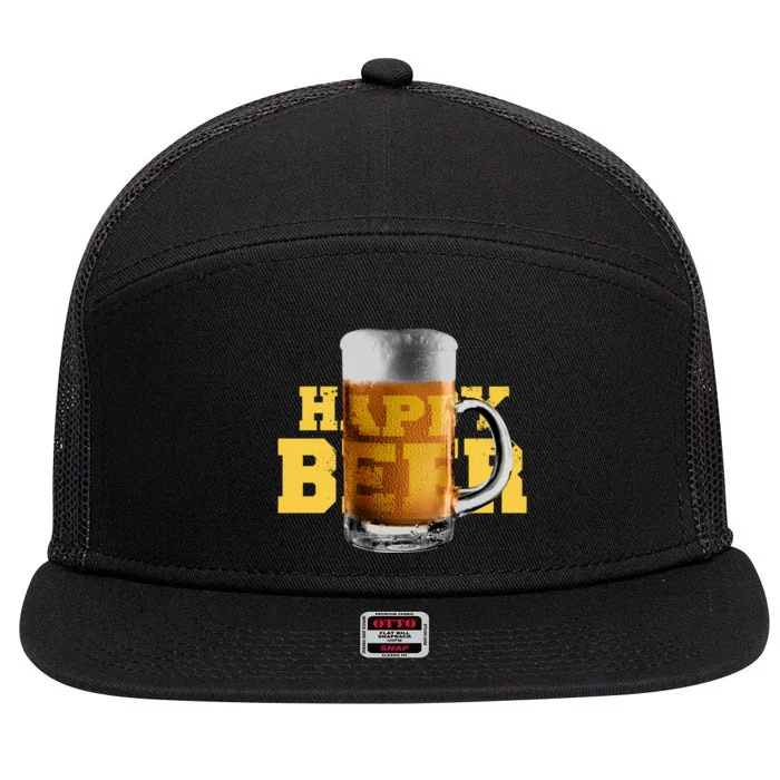 Happy Beer 7 Panel Mesh Trucker Snapback Hat