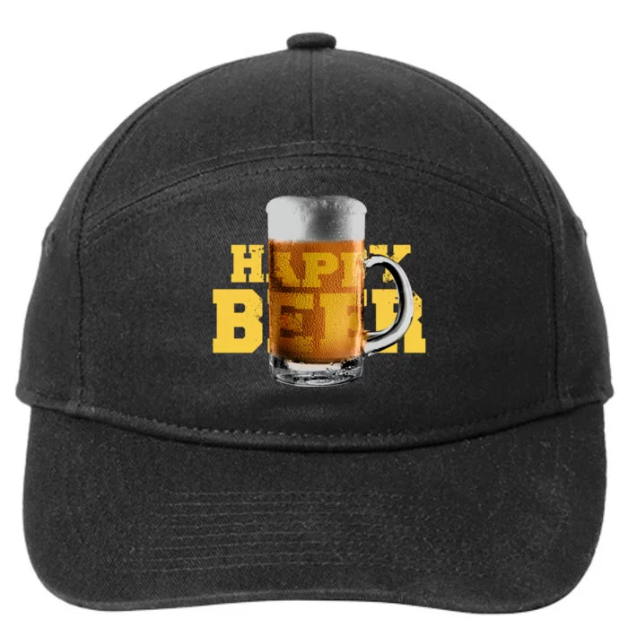 Happy Beer 7-Panel Snapback Hat