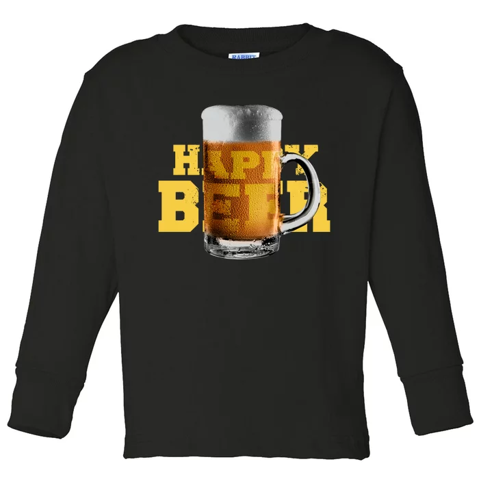 Happy Beer Toddler Long Sleeve Shirt