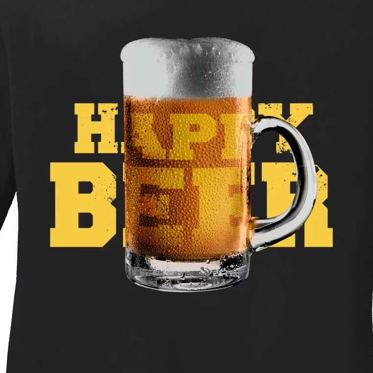 Happy Beer Ladies Long Sleeve Shirt