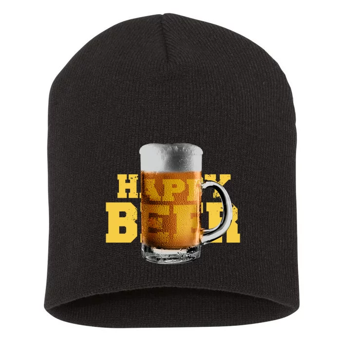 Happy Beer Short Acrylic Beanie