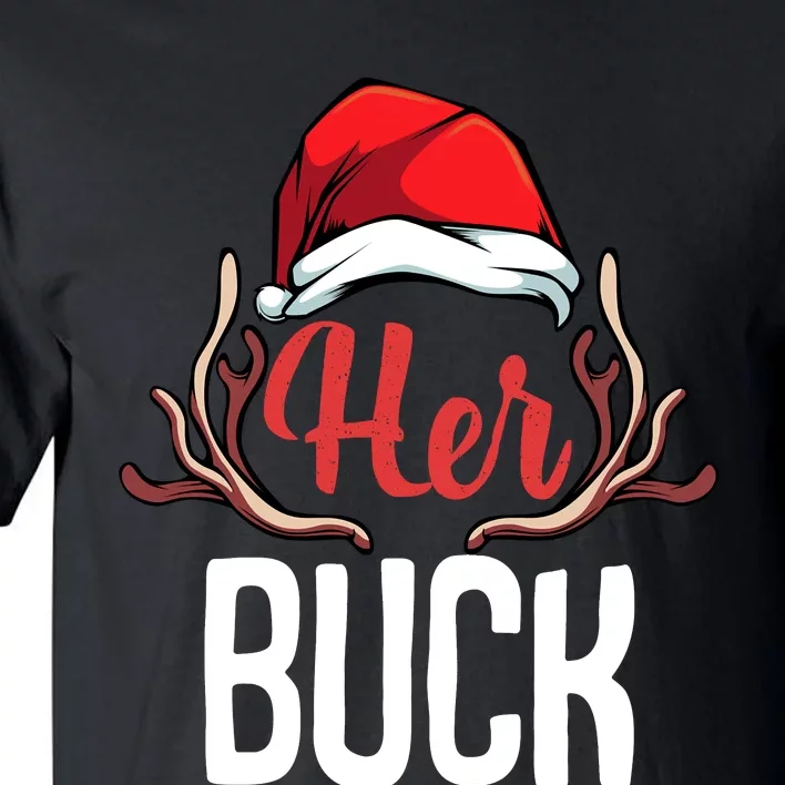 Her Buck His Doe Couples Matching Merry Christmas Tall T-Shirt