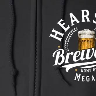 Hearsay Brewery Home Of The Mega Pint Beer Funny Full Zip Hoodie