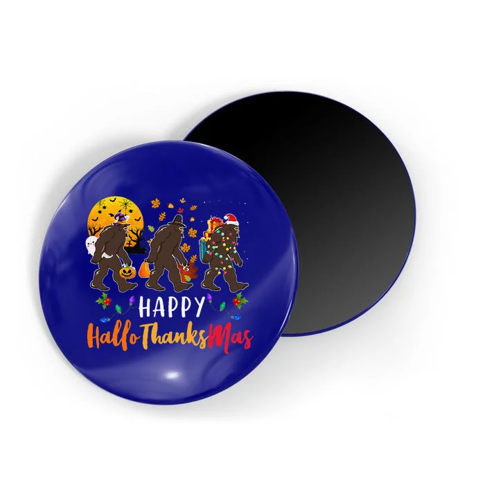 Hallothanksmas Bigfoot Halloween Thanksgiving Christmas Magnet