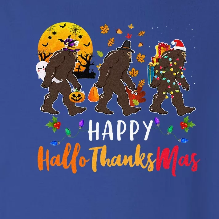 Hallothanksmas Bigfoot Halloween Thanksgiving Christmas Toddler Long Sleeve Shirt