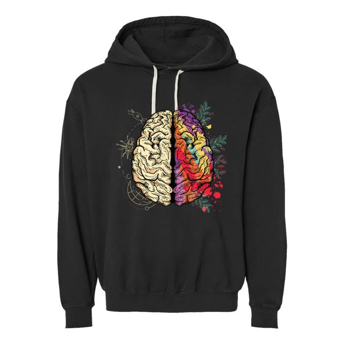 Human Brain Garment-Dyed Fleece Hoodie