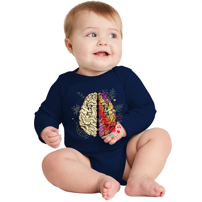 Human Brain Baby Long Sleeve Bodysuit