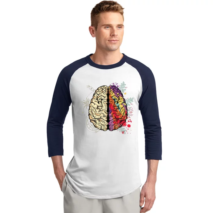 Human Brain Baseball Sleeve Shirt