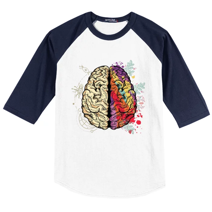 Human Brain Baseball Sleeve Shirt