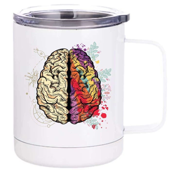 Human Brain Front & Back 12oz Stainless Steel Tumbler Cup