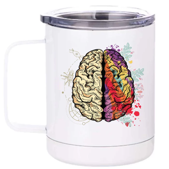 Human Brain Front & Back 12oz Stainless Steel Tumbler Cup