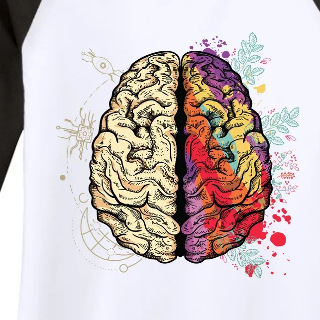 Human Brain Women's Tri-Blend 3/4-Sleeve Raglan Shirt