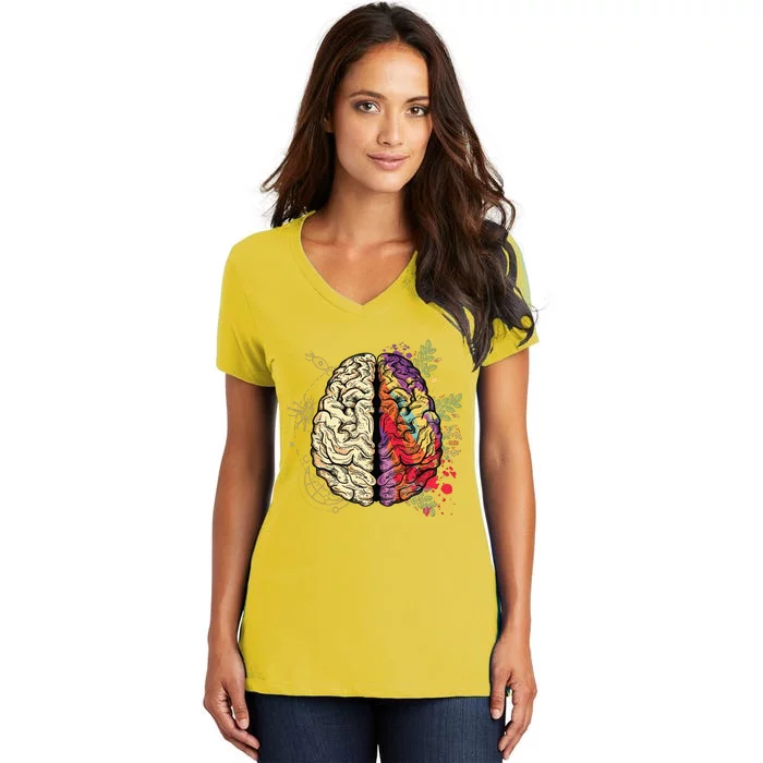 Human Brain Women's V-Neck T-Shirt