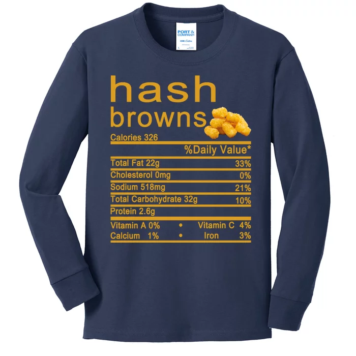 Hash Browns Kids Long Sleeve Shirt