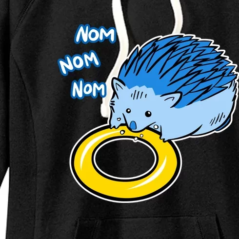 Hungry Blue Hedgehog Women's Fleece Hoodie