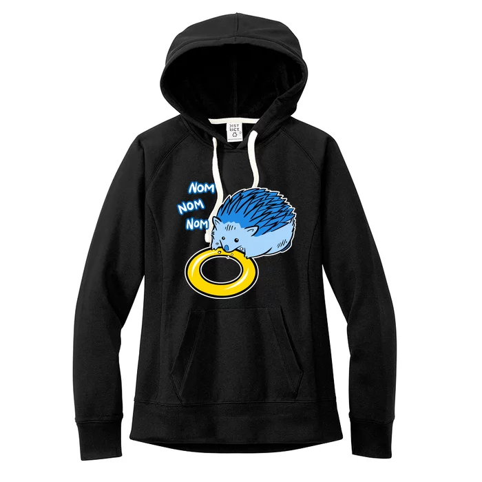 Hungry Blue Hedgehog Women's Fleece Hoodie