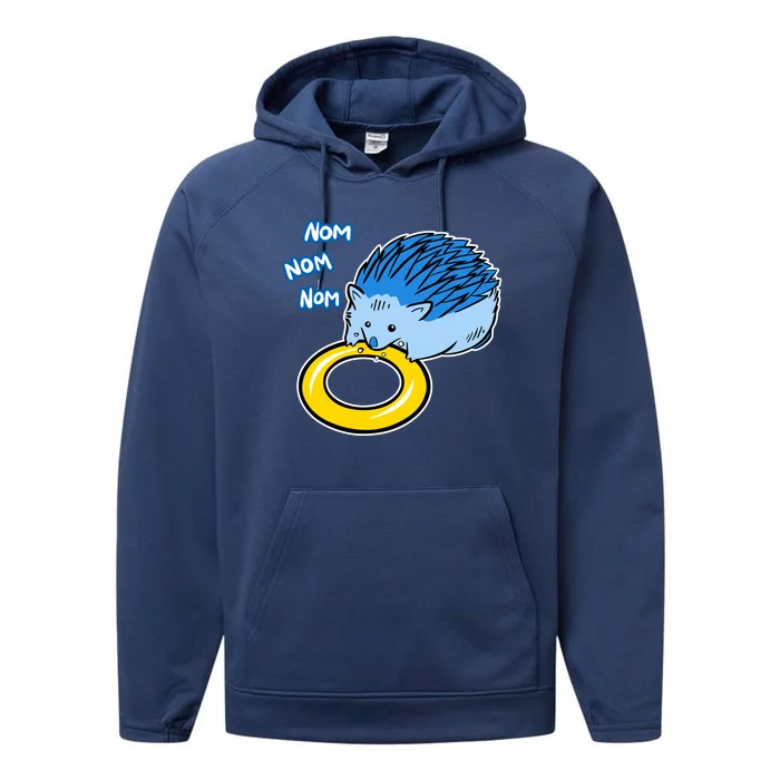 Hungry Blue Hedgehog Performance Fleece Hoodie