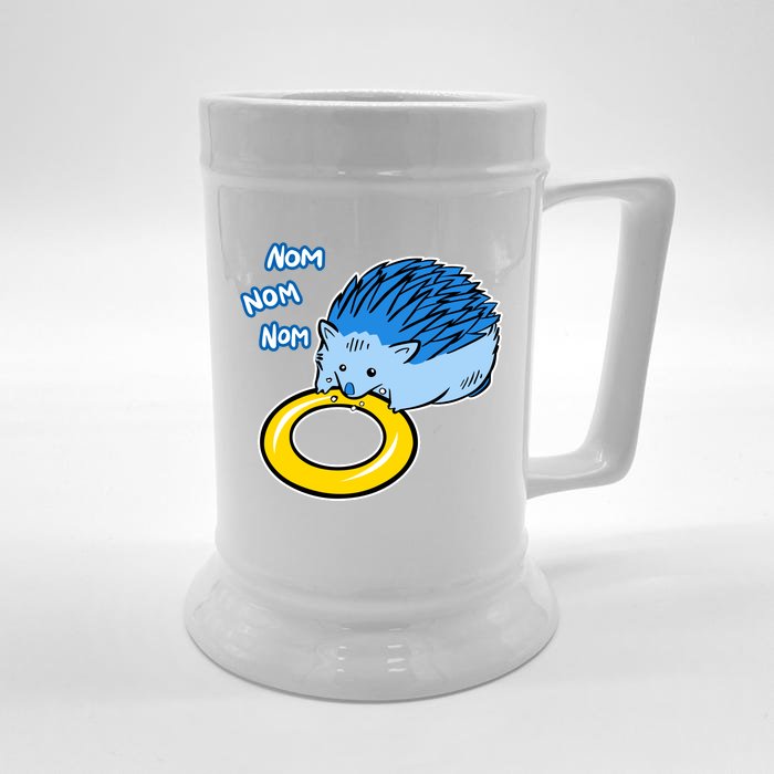 Hungry Blue Hedgehog Front & Back Beer Stein