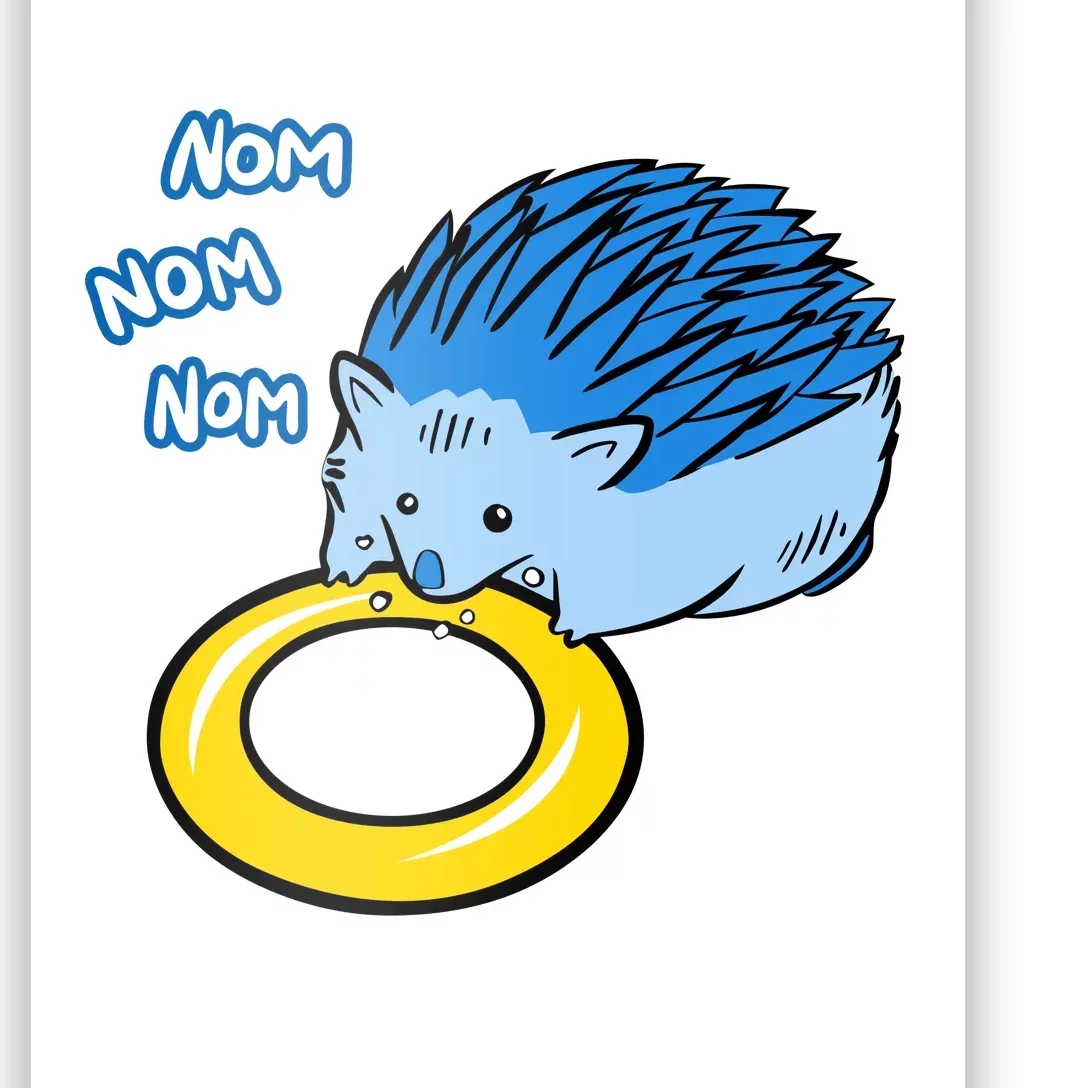 Hungry Blue Hedgehog Poster