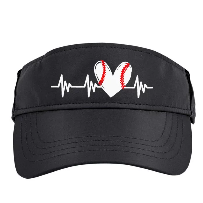 Heart Baseball Heartbeat Love Adult Drive Performance Visor