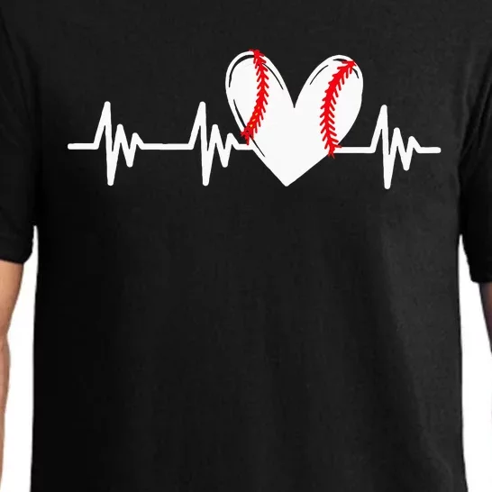 Heart Baseball Heartbeat Love Pajama Set