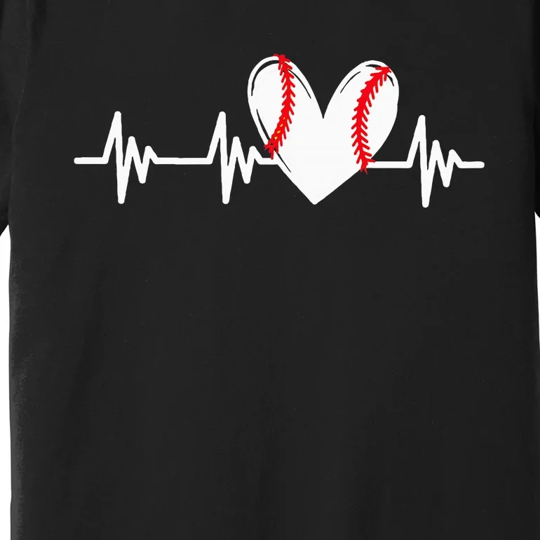 Heart Baseball Heartbeat Love Premium T-Shirt