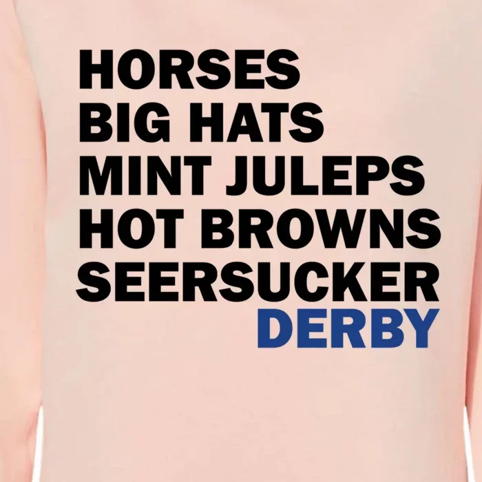 Horses Big Hats Mint Juleps Hot Browns Seersucker Derby Cute Gift Womens California Wash Sweatshirt