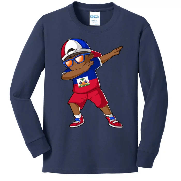 Haitian Boy Haiti Patriotism Roots Heritage Kids Long Sleeve Shirt