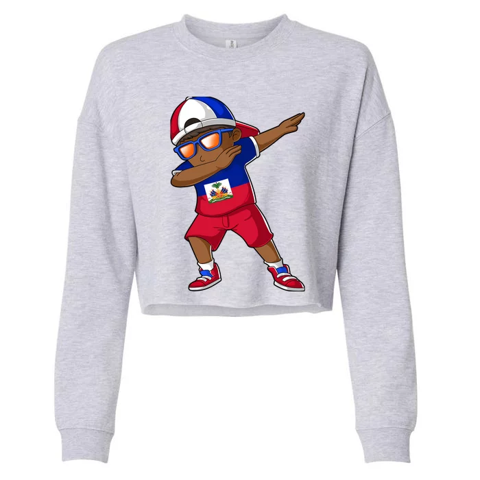 Haitian Boy Haiti Patriotism Roots Heritage Cropped Pullover Crew