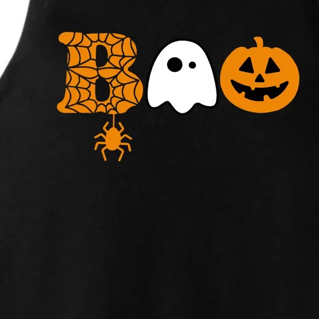 Halloween Boo Halloween Ghost Pumpkin Ladies Tri-Blend Wicking Tank