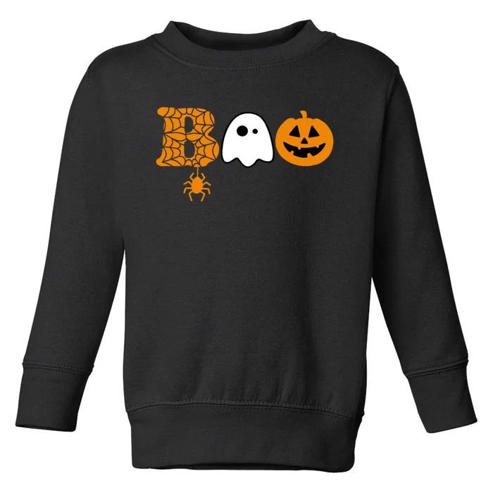 Halloween Boo Halloween Ghost Pumpkin Toddler Sweatshirt