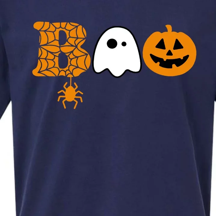 Halloween Boo Halloween Ghost Pumpkin Sueded Cloud Jersey T-Shirt