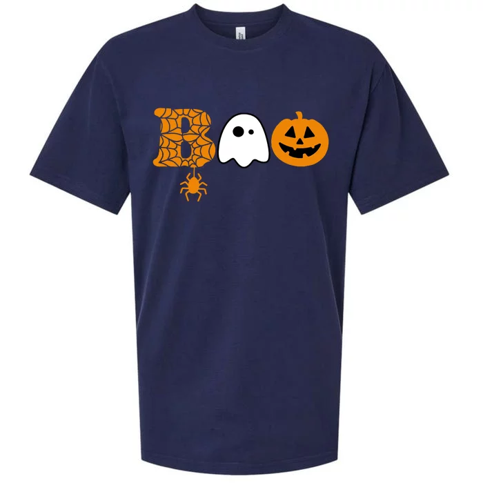 Halloween Boo Halloween Ghost Pumpkin Sueded Cloud Jersey T-Shirt