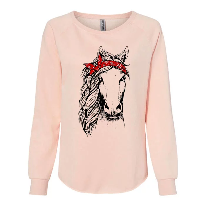 Horse Bandana Horseback Riding Horse Lover Womens California Wash Sweatshirt