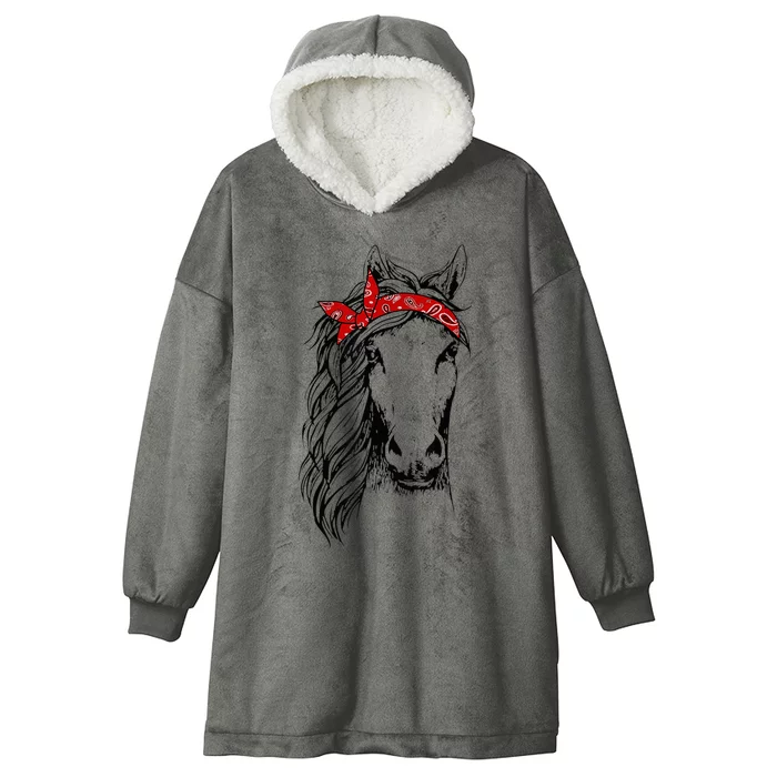 Horse Bandana Horseback Riding Horse Lover Hooded Wearable Blanket