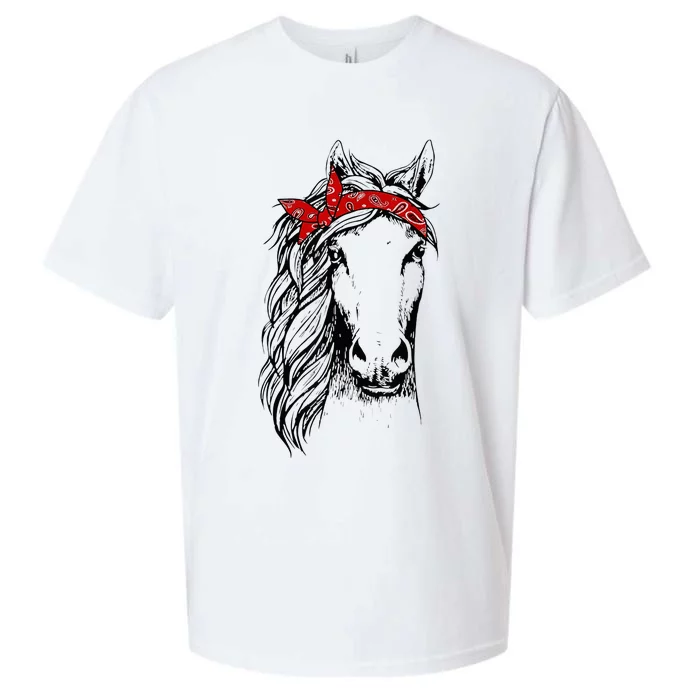 Horse Bandana Horseback Riding Horse Lover Sueded Cloud Jersey T-Shirt