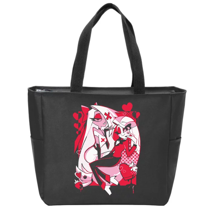 Helluva Boss Hazbin Hotel Zip Tote Bag