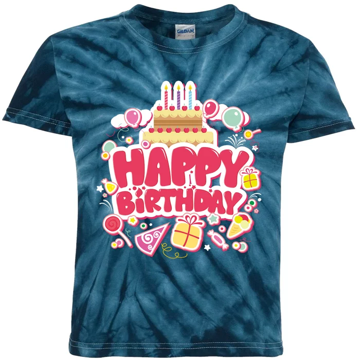 Happy Birthday Kids Tie-Dye T-Shirt