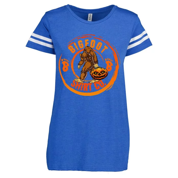 Headless Bigfoot Halloween Enza Ladies Jersey Football T-Shirt