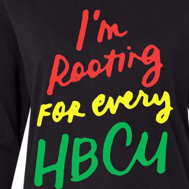 HBCU Black History Month Im Rooting For Every HBCU Womens Cotton Relaxed Long Sleeve T-Shirt