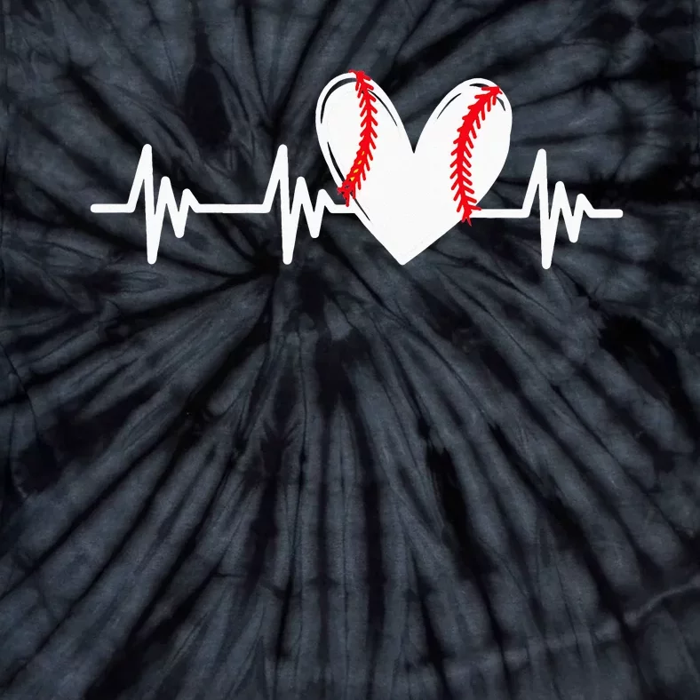 Heart Baseball Heartbeat Love sports players Tie-Dye T-Shirt