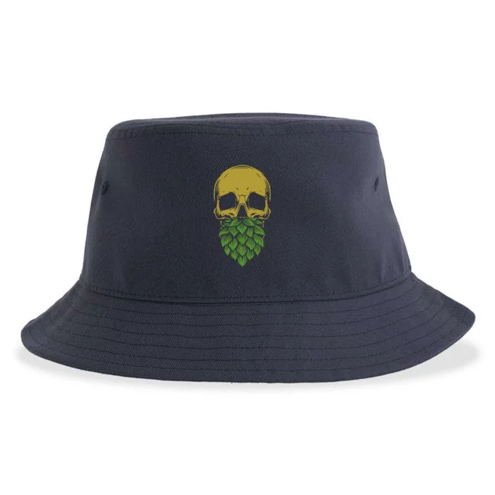 Home Brewing IPA Craft Beer Brewer Skull Hop Beard Sustainable Bucket Hat