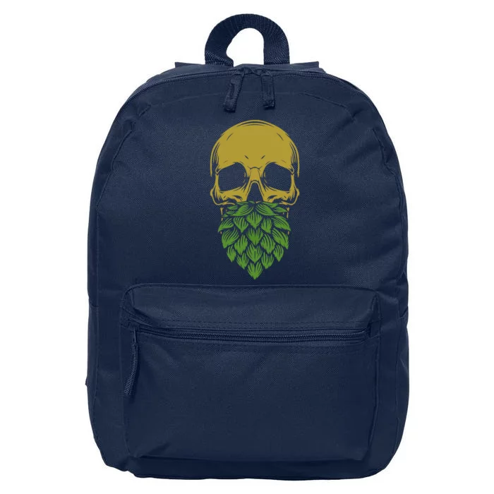 Home Brewing IPA Craft Beer Brewer Skull Hop Beard 16 in Basic Backpack