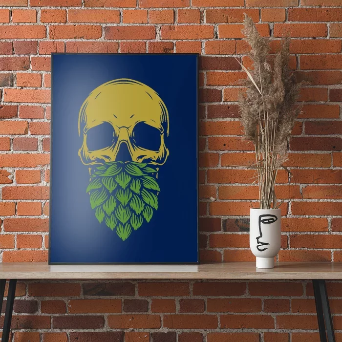 Home Brewing IPA Craft Beer Brewer Skull Hop Beard Poster