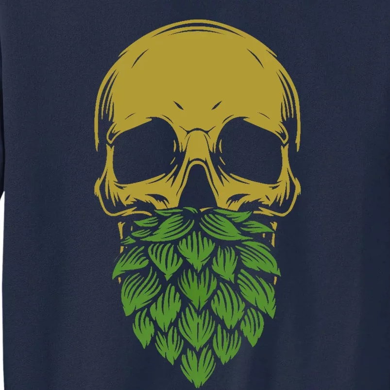 Home Brewing IPA Craft Beer Brewer Skull Hop Beard Tall Sweatshirt