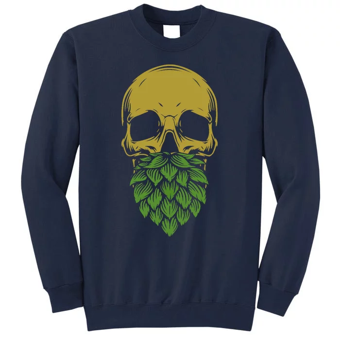 Home Brewing IPA Craft Beer Brewer Skull Hop Beard Tall Sweatshirt