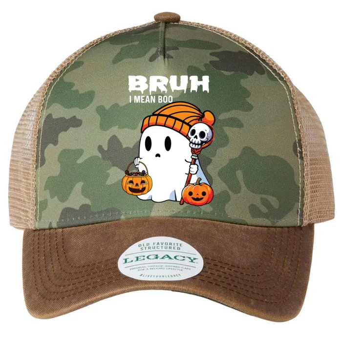 Halloween Bruh I Mean Boo Ghost Funny Legacy Tie Dye Trucker Hat